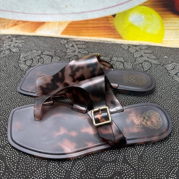 Vince Camuto Women's Tortoise Shell Flat Sandals 9M - Picture 2 of 7